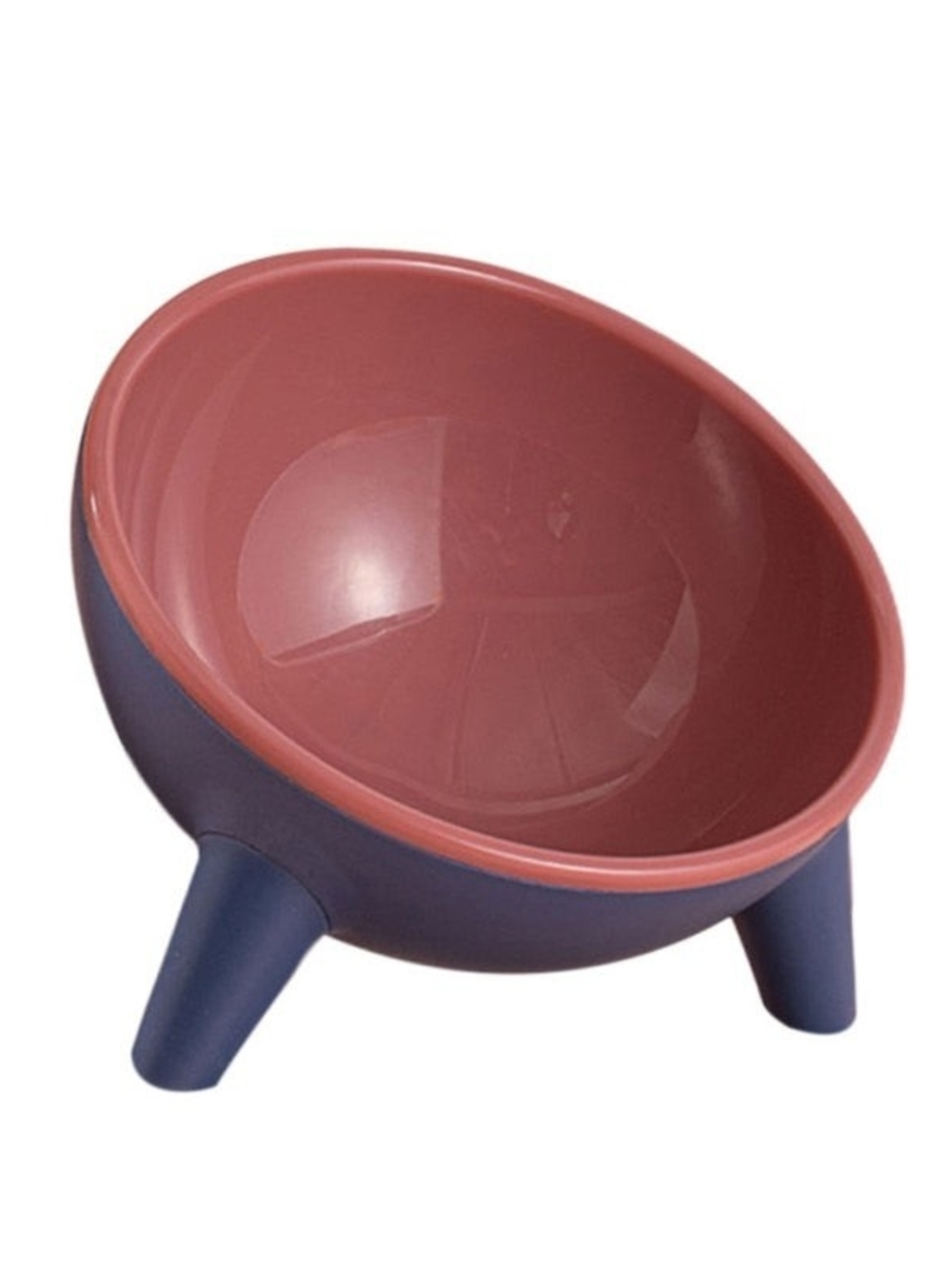 Source Unknown Two-Tone Pink Interior Blue Elevated Pet Bowl
